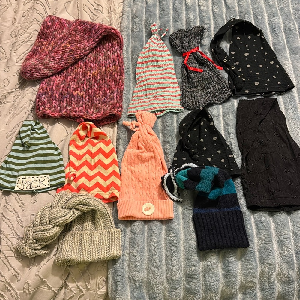Lot of premie, newborn, & baby prop hats